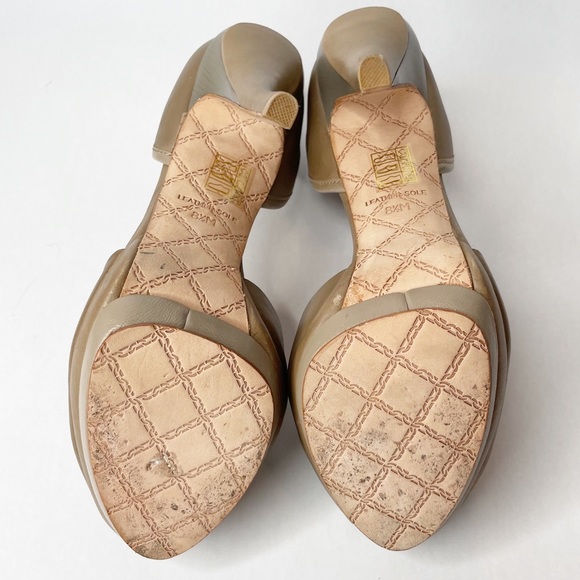 L.A.M.B. Leather Platform Peep-Toe Laser Cutout Heel - Picture 7 of 14